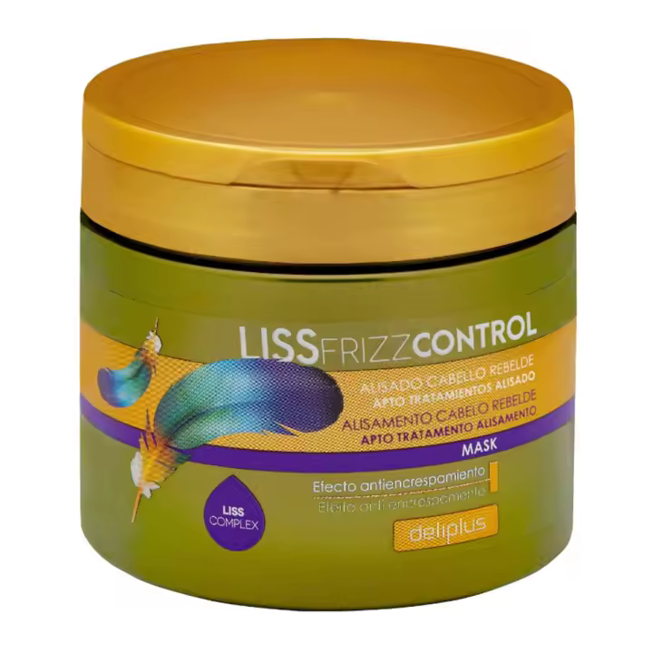 Pack 1 - Mascarilla Liss Frizz Control 400 ml. cabello rebelde con Vitamina E y Queratina. Deliplus - 1