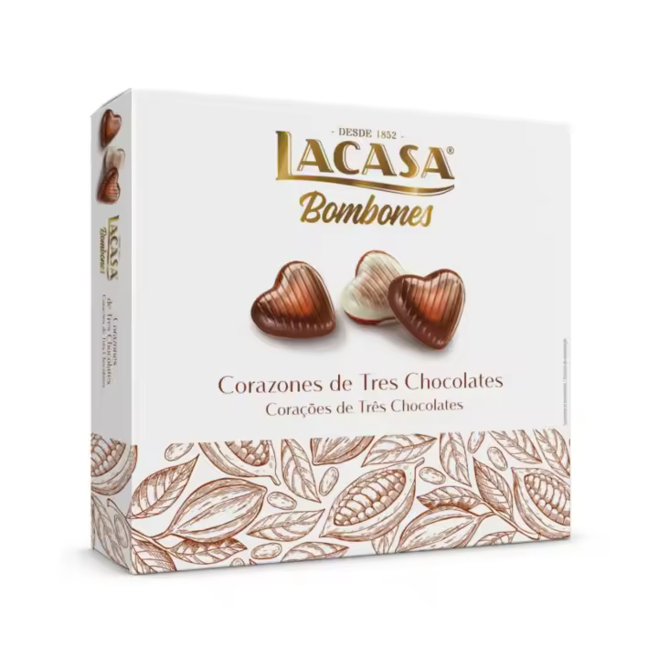 Lacasa Bombón Corazón Tres Chocolates 200 G - 1