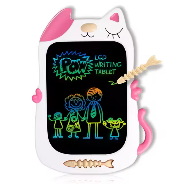 Tableta de Escritura LCD 8,5 Pulgadas SILVER PLANET - Tablero de Dibujo Electrónico - Pizarra Infantil Juguetes de Gato - Regalo de Cumpleaños para Niñas y Niños de 3 4 5 6 7 8 Años - Rosa/azul - 1