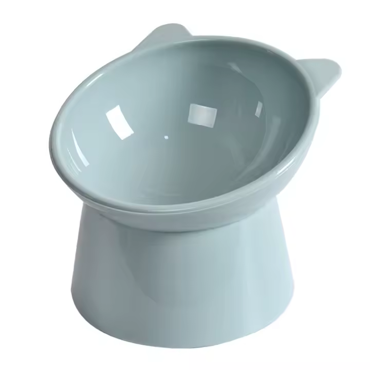 Tazón De Alimentos Para Gatos Con Soporte Elevado Protege El Cuello Del Perro Alimentos Y Agua Para Mascotas Suministros De Plástico Forma Redonda - 1