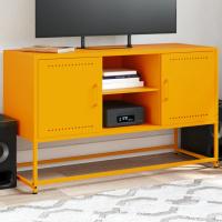 vidaXL Mueble para TV de acero 100,5x39x60,5 cm en color Negro/Amarillo/Blanco y más | almacenamiento funcional diseño moderno para baño dormitorio sala - details 1