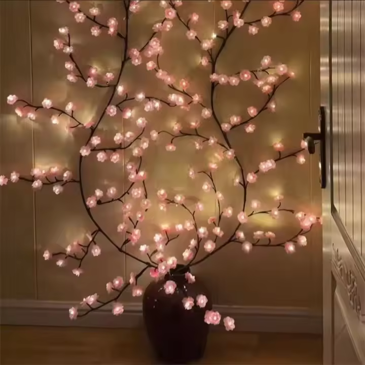 Árbol De Cerezo LED 72 Luces USB Con 8 Modos Lámpara De Hilo Colorido Para Decoración De Habitación Boda Navidad Y San Valentín - 1