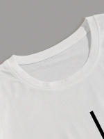 Camiseta De Verano Para Hombre Algodón 100% Ajustada Deportiva Casual Con Estampado De Letras DREAM Manga Corta Cuello Redondo - details 9
