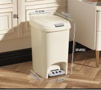 Bandeja De Papel Eco-amigable De 8L Con Pedal Para La Piesera En Plástico Para Baño Sala De Estar Cocina Color Amarillo - details 0