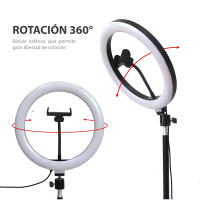 LIFA Trípode de 2.1m y aro de luz led de 3 colores de 30cm/12''  regulable ara selfie, fotografía, maquillaje, streaming Youtube, Tik Tok - details 0