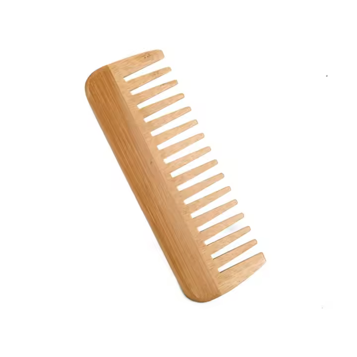 Peine de Bambú de dientes anchos, peine desenredante sin mango, peine para peinar, peine para Ríos de calidad, peine de Madera de dientes anchos, antiestático para Cabello Largo. - 1