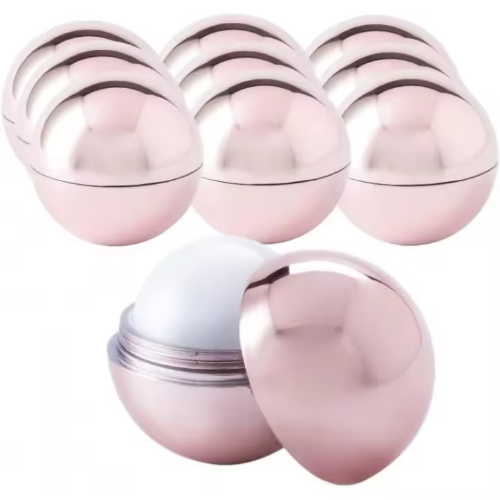 20 Bálsamos labiales rosas redondos aroma a vainilla. Dermatológicamente testado, balsamos labiales para detalles de invitados en bodas, bautizos, comuniones o cumpleaños (20) - 1