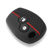 Funda De Llavera De Coche En Silicona Para Renault Kangoo DACIA Scenic Megane Sandero Captur Twingo Modus 2 Botones Color Negro Rojo Verde Azul - details 3