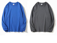 Camiseta De Algodón Puro De Manga Larga 260g Para Hombre Estilo Casual Cuello En V Solido Para Otoño E Invierno Top Suelto Para Pareja - details 11