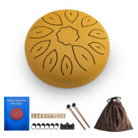 Bendir De Lengüeta De Acero De 6 Pulgadas Con 11 Notas Handpan Drum En Clave C Mallet Y Picks Para Meditación Yoga Instrumento Musical De Percusión - details 9