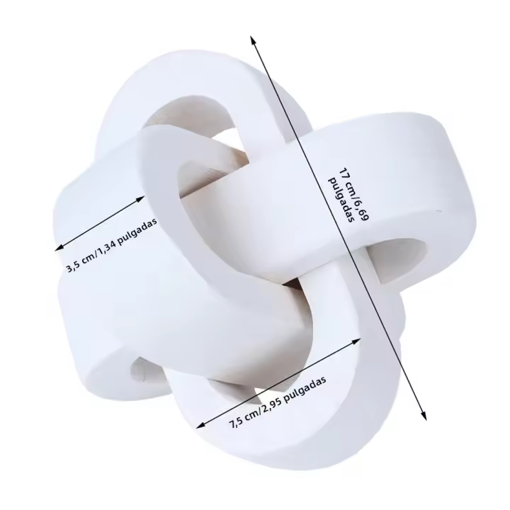 Decoración Bohemia De Madera Trenzada De 3 Enlaces 11/17cm Nó De Cuerda Decorativa Moderna Rústica Para Mesa De Café Y Hogar - 1