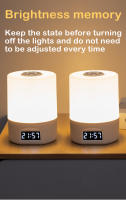 Reloj De Noche LED Luz De Mesa Para Dormitorio Y Cama Protección Ocular Luz De Sueño Dimmerable Recargable Luz Táctil Para Bebés - details 8