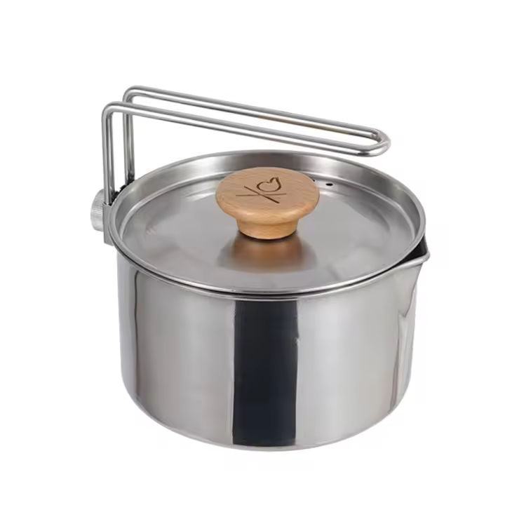 Tetera de Acero Inoxidable Portátil Multifuncional para Acampar y Montañismo Hecha en China - 1