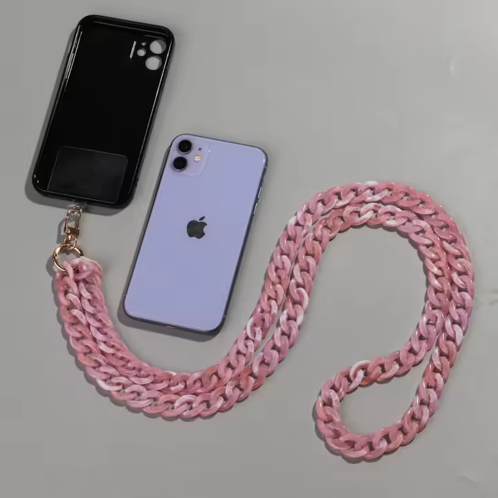 Lanyard De Teléfono Portátil 120cm Con Diseño De Bisección Antipérdida Correa Para El Cuello De Colorido Acrílico Accesorios Para Teléfonos Móviles Regalos Para Exteriores - 1