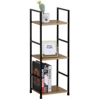 Librería de 3 niveles, estantería de pie con estructura de acero, estantería multifuncional de madera para salón, dormitorio, estudio, estantería de escalera 29,1 x 23,5 x 80 cm - details 6