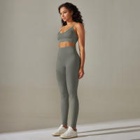 Conjunto De Leggings De Yoga Para Mujer Ropa Deportiva De Gimnasio Conjunto De Leggings Y Sujetador De Cintura Alta Sin Costuras Transpirable Y Anti-Pelusa - details 27