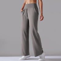 Pantalones Rectos De Pierna Ancha Para Mujer Casual Pantalones De Oficina Cintura Alta Holgados Para Danza Leggings Sin Costuras De Nylon - details 15