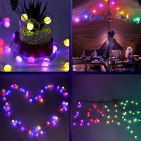 Cadena De Luces LED RGBIC Redonda 5V USB Bluetooth Controlador De Música APP Impermeable Para Exterior Decoración De Jardín Y Camping - details 6
