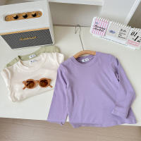 Camiseta De Algodón Para Niños Y Niñas Con Manga Larga En 9 Colores Estilo Casual Solido Base Coat Ropa De Ocio Unisex - details 9