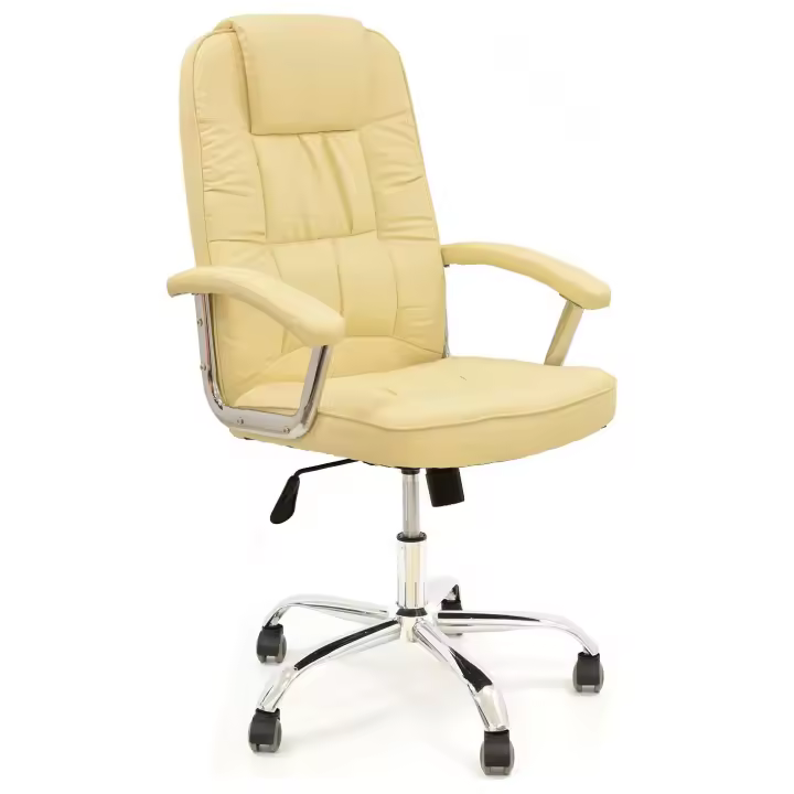 Sillón de oficina PAOLO, alto, gas, basculante, similpiel beige - 1