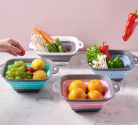 Cesta De Almacenamiento De Cocina Colapsable En Silicona Multiusos Drenador De Frutas Y Verduras Plegable Organizador De Cocina Ecológico - details 3