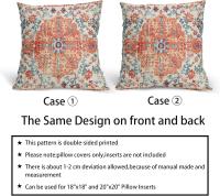 Simia Rug Vintage Sofá Funda De Almohadilla Rusty Coral Floral Throw Pillow Set 2 piezas Decoración rústico para el hogar Sala de estar Dormitorio Colchón at Aire Libre - details 2