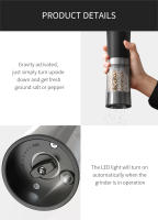Moledor automático de pimienta de KELITONG con sensor de gravedad: Carga USB conveniente, molido fácil de sal marina y pimienta, esencial para la cocina, moledor eléctrico KYMQ-29C - details 9