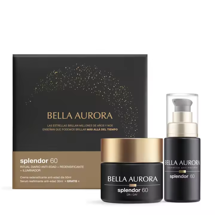 Pack Bella Aurora Splendor 60+ – Crema Redensificante Día con SPF20 + Sérum Reafirmante con Ácido Hialurónico y Flor de Edelweiss - 1