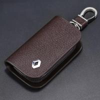 Funda De Llave De Coche En Cuero Para Renault Megane 2 3 Koleos Clio Cubierta De Madera Accesorios De Auto Organizador - details 2
