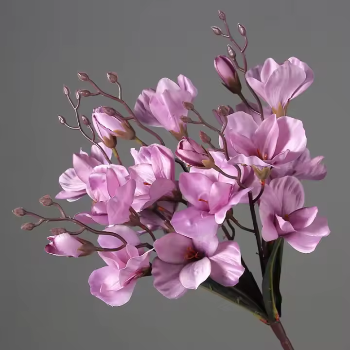 5 Ramas 20 Cabezas De Flores Artificiales De Alta Calidad Magnolia Para Decoración De Hogar Y Bodas Accesorios De Navidad Estilo Otoño - 1