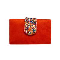 Bolso de Fiesta Bolso de mano Antelina con cierre de piedras multicolores medidas 19.5 x 10.5 cm - details 6