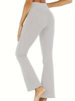 Leggings De Yoga Para Mujer Cintura Alta Levanta Glúteos Estilo Flare Duraderos Elásticos Con Bolsillos Adecuados Para Todas Las Estaciones - details 2