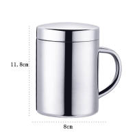 Taza De Café De Acero Inoxidable Con Doble Capa Y Tapa Tumbler Portátil Para Viaje Copa De Leche Y Té Para La Oficina - details 5