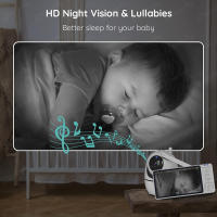 Monitor De Bebé Con Cámara De Vigilancia 720P 5 Pulgadas Pantalla Tamaño Video Intercomunicador De Dos Vías Visión Nocturna Automática Pánico Tilt Zoom - details 6