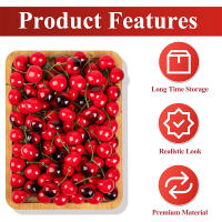 10/20Pcs Artificial Cereza Falsa Modelo De Fruta Para Pastel Decoración De Mesa Para Fiestas Y Fotografía De Alimentos Decoración De Hogar Y Hotel - details 5