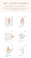 Manta De Algodón Para Bebé 90x70cm Tejida Para Niños Y Niñas Recién Nacidos Dual-Use Para Carrito De Compras Y Dormitorio Adecuada Para Todas Las Estaciones - details 2