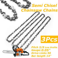 Juego De 3 Piezas De Cadena De Motosierra De 14 Pulgadas Semi Chisel Para Stihl MS170 MS180 Pitch 3/8" LP Gauge 0.050" Links De Empuje 50 - details 0
