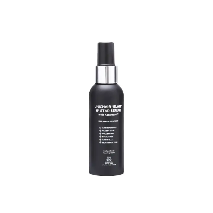 UNICSKIN - UNICHAIR GLAM 6 STAR SERUM - Sérum Bifásico Anticaída, Protector de calor y contaminación - Combate el encrespamiento y aporta suavidad - 1