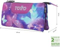 TOTTO - Estuche Escolar 3 Compartimentos Modelo Tablero | Star Butterfly Glitter - details 0