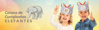 Corona de Cumpleaños Anak-Anak 1-9 Años - Elefantes - details 0
