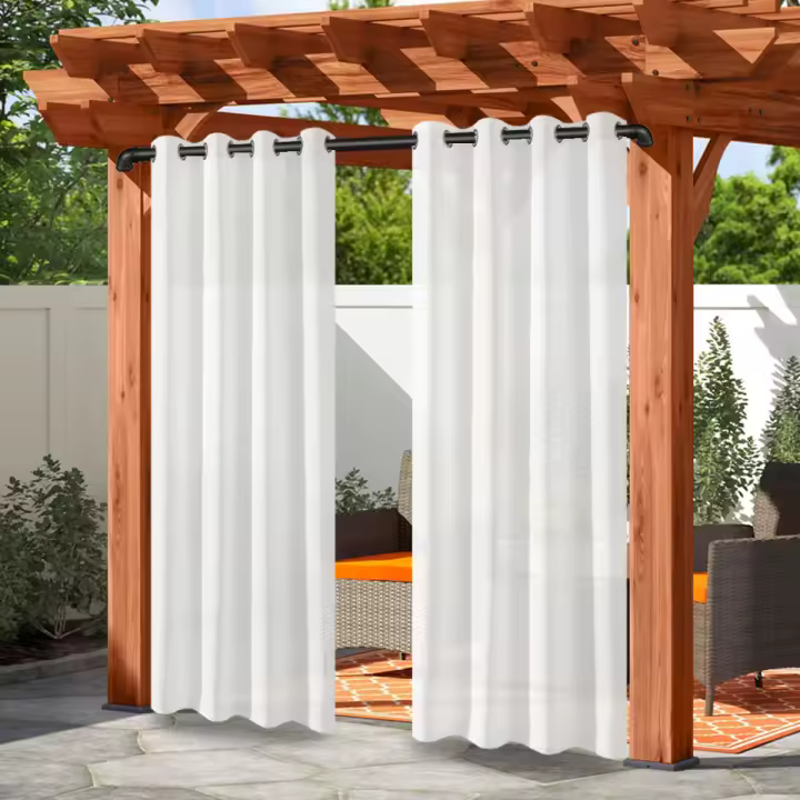 Cortina De Poliéster Para Privacidad Impermeable With Ojales Para Exterior Ideal Para Patio Gazebo Porche Y Pergola - 1
