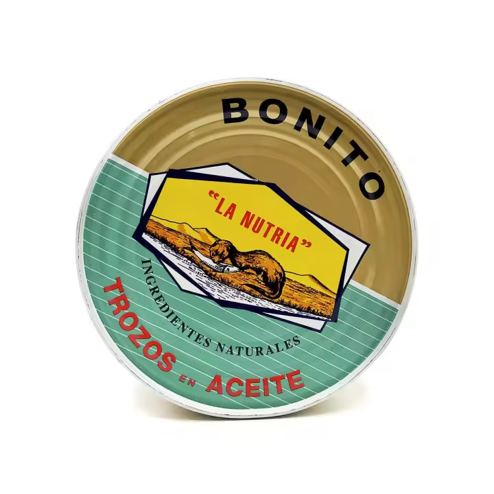 Bonito, trozos en aceite. Marca "La Nutria" Ingredientes naturales 1000 g. - 1