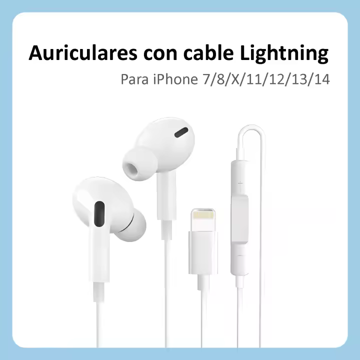 LIFA Auriculares con cable Lightning para iPhone 7/8/X/11/12/13/14 (conexión vía Bluetooth) - 1
