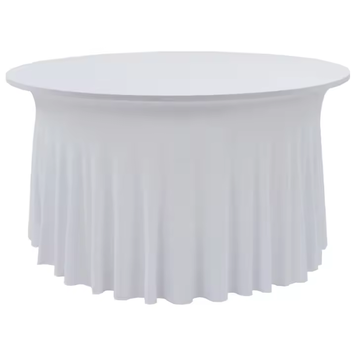 vidaXL 2x Fundas Elásticas para Mesa con Falda de 180x74cms Decoración Color Blanco,  Crema, y mas - 1