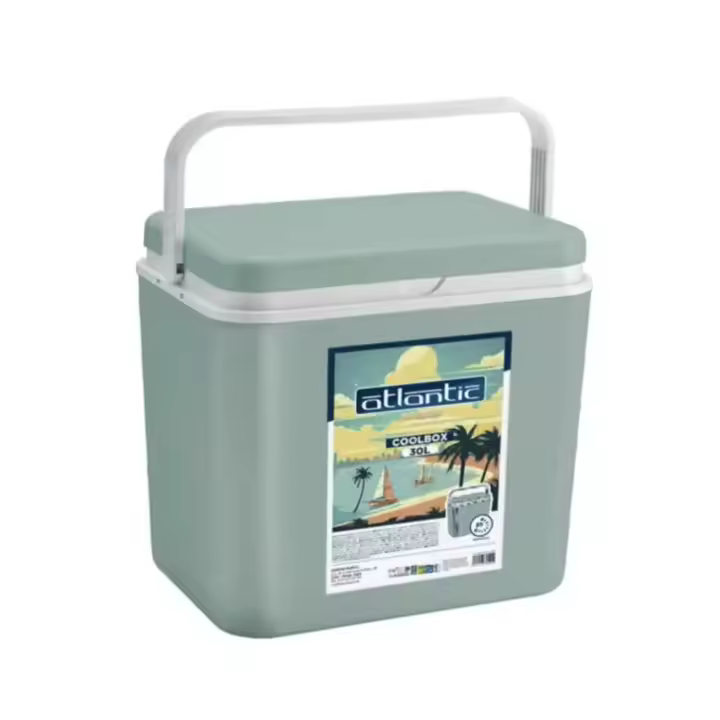 Atlantic - Nevera Portátil Térmica capacidad 10L/18L/24L/30L - Cool Box Resistente de Polipropileno - Ideal para Camping, Playa, Jardín, Barbacoas y Piscina. Disponible en 3 colores: azul, lila y eucalipto. - 1
