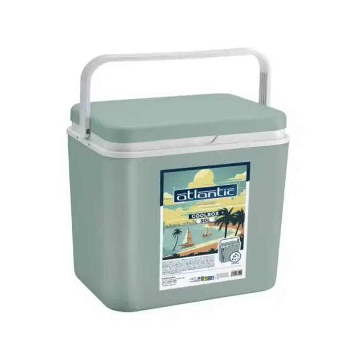 Atlantic - Nevera Portátil Térmica capacidad 10L/18L/24L/30L - Cool Box Resistente de Polipropileno - Ideal para Camping, Playa, Jardín, Barbacoas y Piscina. Disponible en 3 colores: azul, lila y eucalipto. - 1