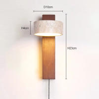 Lámpara De Pared Para Dormitorio Con Cabezal De Cama Y Interruptor De Hilo Puede Rotar Estilo Medieval Francés Retro En Madera Sólida Luz Crema - details 0