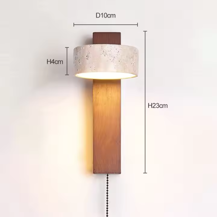 Lámpara De Pared Para Dormitorio Con Cabezal De Cama Y Interruptor De Hilo Puede Rotar Estilo Medieval Francés Retro En Madera Sólida Luz Crema - 1