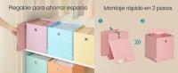 SONGMICS Caja de Almacenaje, Juego de 6, Organizadores Plegables, 30 x 30 x 30 cm, Tela, para Estantería Cúbica, de Colores, Cesta de Almacenaje, para Dormitorio, Salón - details 2
