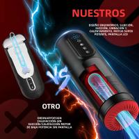 Masturbador Automático Para Hombres Con Vibración Y Calor Pantalla LCD Juguete Sexual Para Adultos Realismo De Pecho - details 11